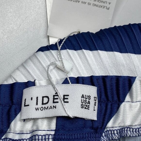 NEW L'LDEE Women’s Palma Strapless Pleated Maxi Dress Size 8 Navy/White - Picture 5 of 11